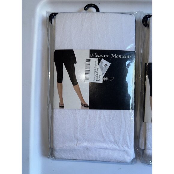 Elegant Moments White Capri Leggings One Size New in Package - Picture 1 of 3